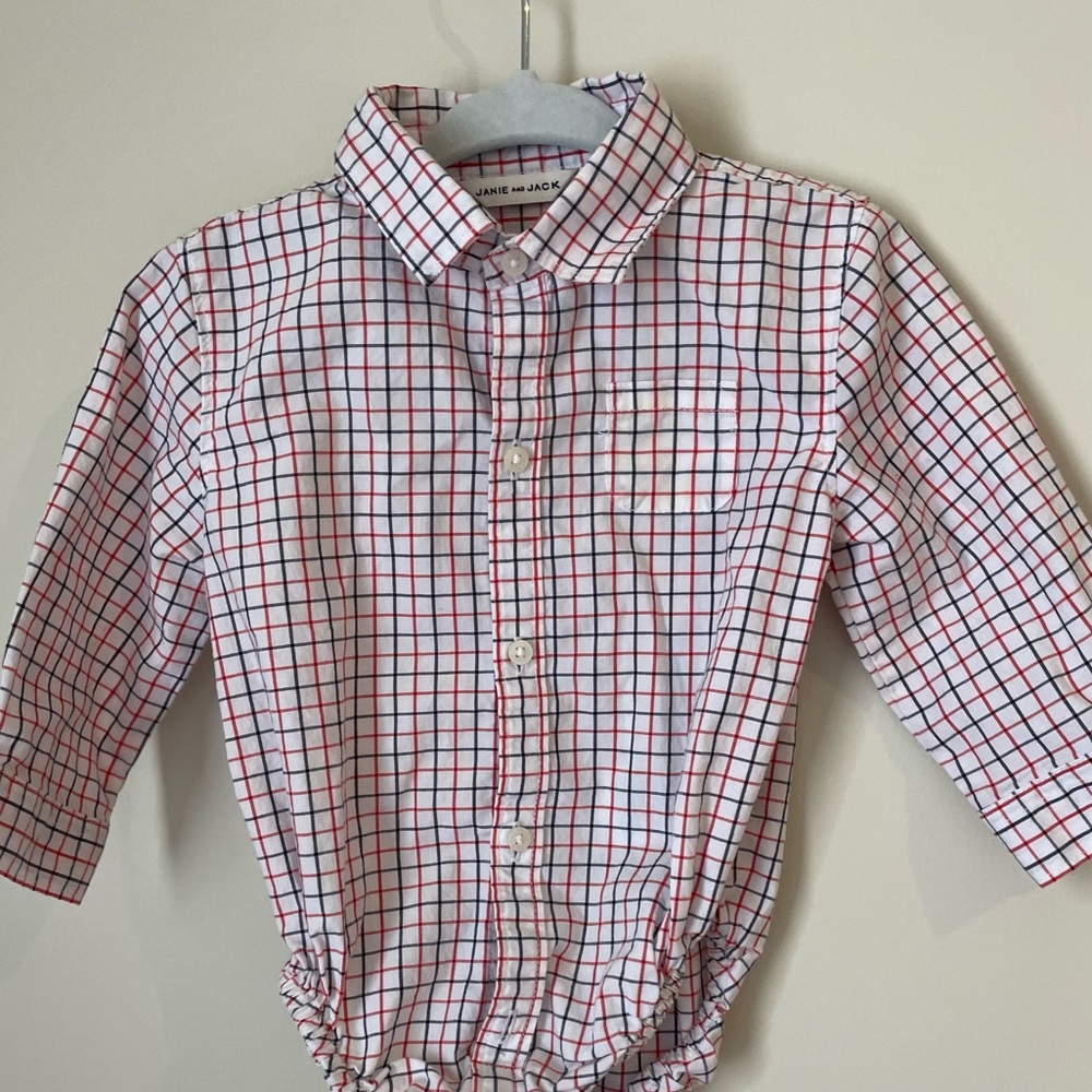 Checkered Janie & Jack Baby Boy Button-down